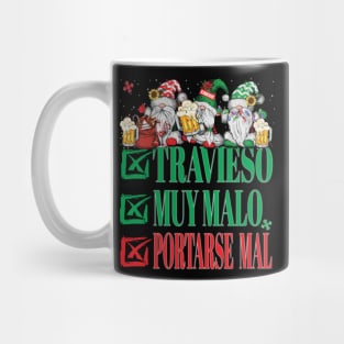 Travieso Muy Malo Portarse Mal Lista de Papá Noel Gnomos Xmas Christmas Santa Claus Gnomes Mug